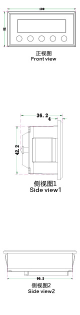 磁性位移測量儀MA08E三視效果圖